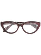 Alexander Mcqueen Eyewear Cat Eye Glasses - Pink & Purple