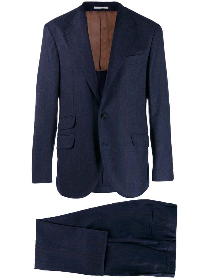 Brunello Cucinelli Two-piece Striped Suit - Blue