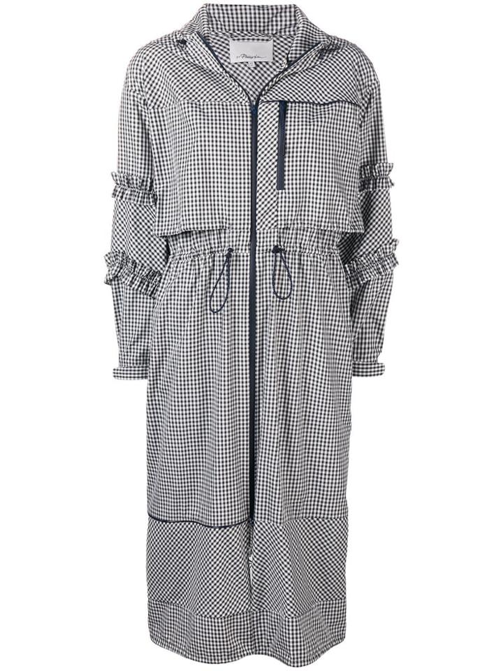 3.1 Phillip Lim Long Gingham Parka - Black