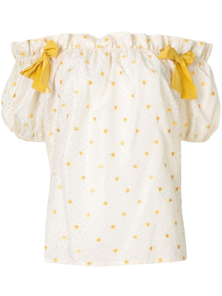 Christian Dior Pre-owned Ribbon Off-the-shoulder Blouse - Yellow