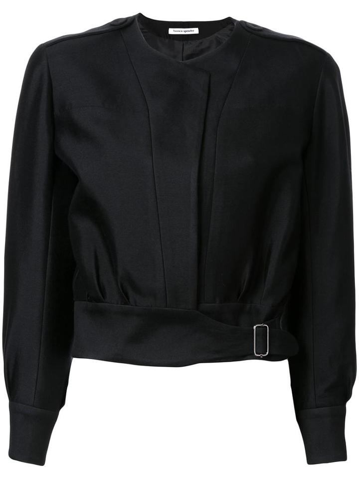 Bianca Spender Belted Cropped Jacket, Women's, Size: 6, Black, Cotton