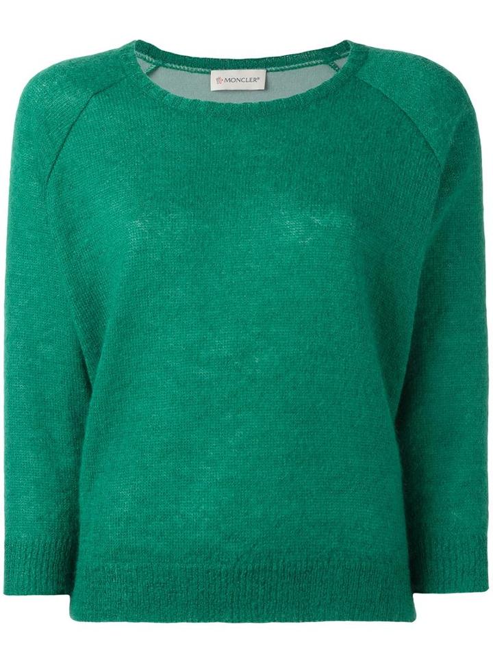 Moncler Pull Over Jumper, Women's, Size: Medium, Green, Polyamide/polyester/mohair/wool