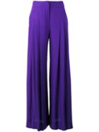 Alberta Ferretti - Flared Trousers - Women - Silk - 40, Women's, Pink/purple, Silk