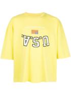 Willy Chavarria Upside-down Usa Buffalo T-shirt - Yellow