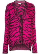 Saint Laurent Zebra Jacquard Cardigan - Pink