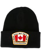 Dsquared2 Canadian Flag Patch Beanie - Black