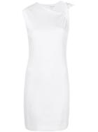 Helmut Lang Twisted Shoulder Shift Dress - White