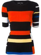 Proenza Schouler - Striped Ribbed Sweater - Women - Silk/cotton - Xs, Women's, Black, Silk/cotton