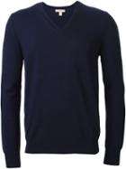 Burberry V-neck Jumper, Men's, Size: Xxxl, Blue, Wool