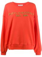 Philosophy Di Lorenzo Serafini Logo Relaxed Fit Sweatshirt - Orange