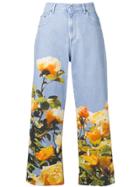 Msgm Printed Cropped Jeans - Blue