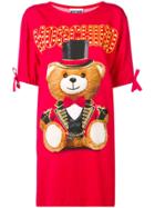 Moschino Bear Print T-shirt Dress - Red