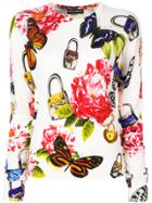 Dolce & Gabbana Padlock And Butterfly Sweater - Nude & Neutrals