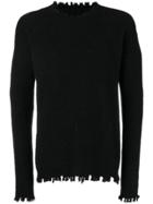 Uma Wang Raw Hem Crew Neck Jumper - Black