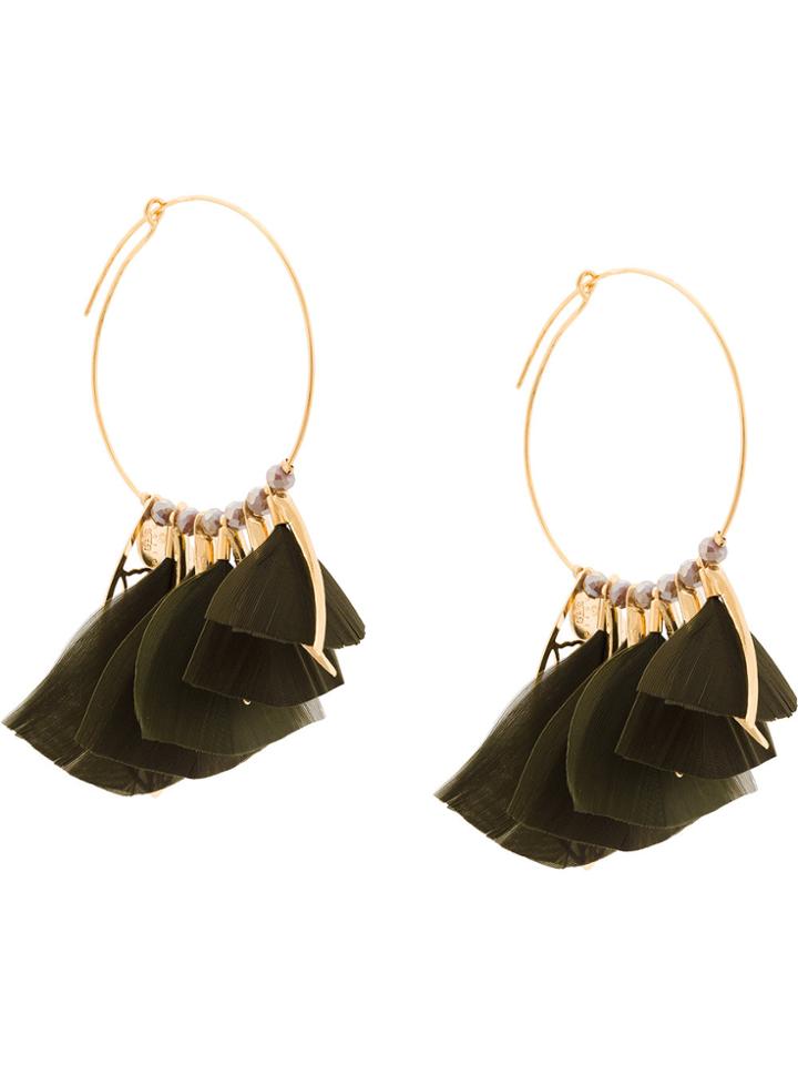 Gas Bijoux Embellished Hoop Earrings - Green