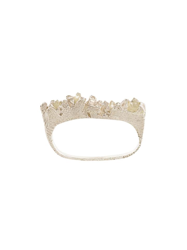 Niza Huang Under Earth Double Finger Ring - Metallic
