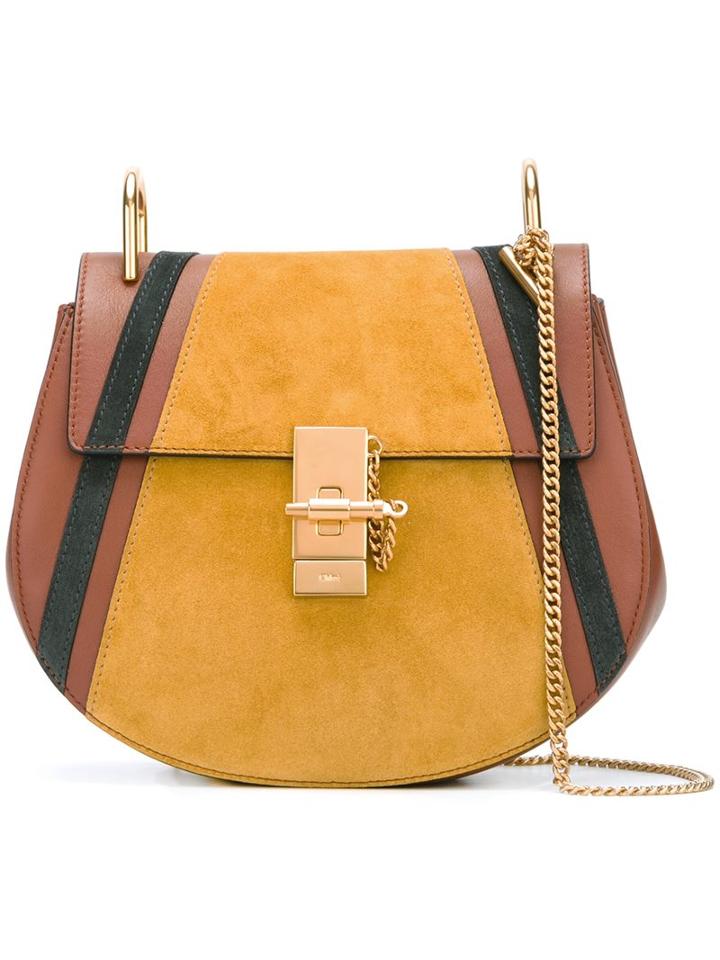 Chloé Medium Patchwork 'drew' Shoulder Bag, Women's, Yellow/orange