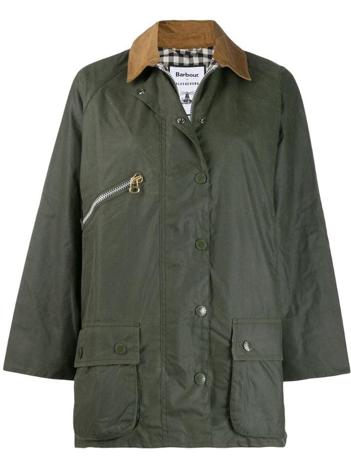Barbour Contrast-collar Coat - Green