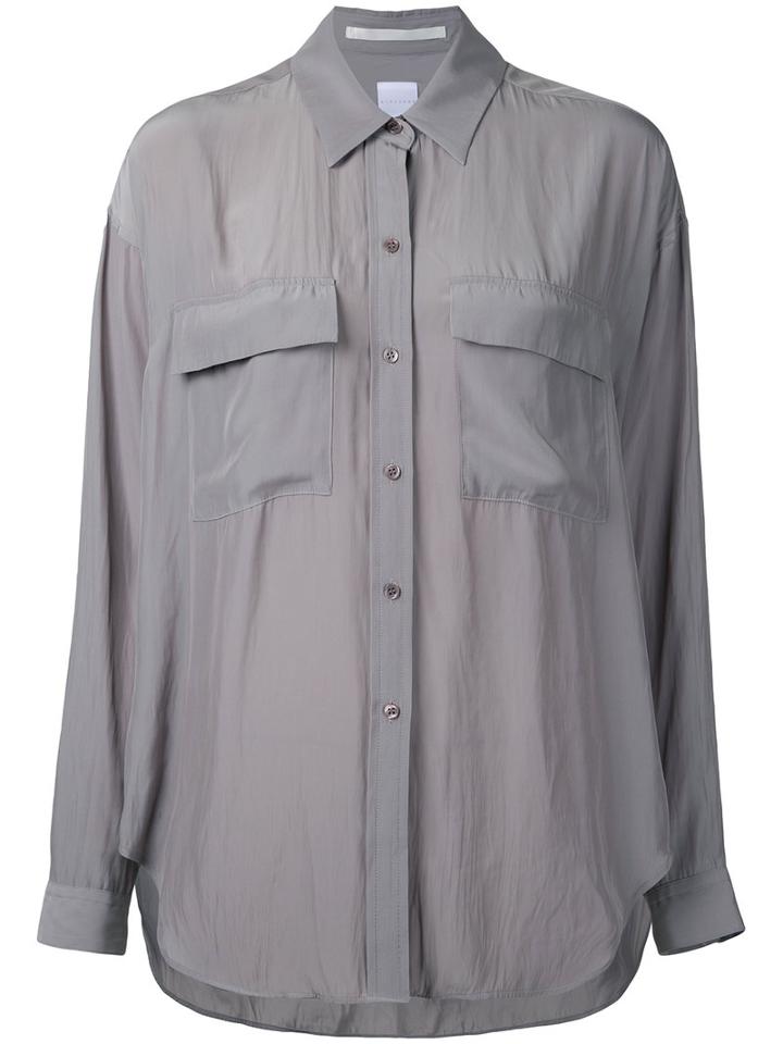Cityshop - Flap Pocket Shirt - Women - Polyester - One Size, Nude/neutrals, Polyester