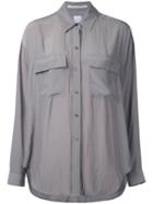 Cityshop - Flap Pocket Shirt - Women - Polyester - One Size, Nude/neutrals, Polyester