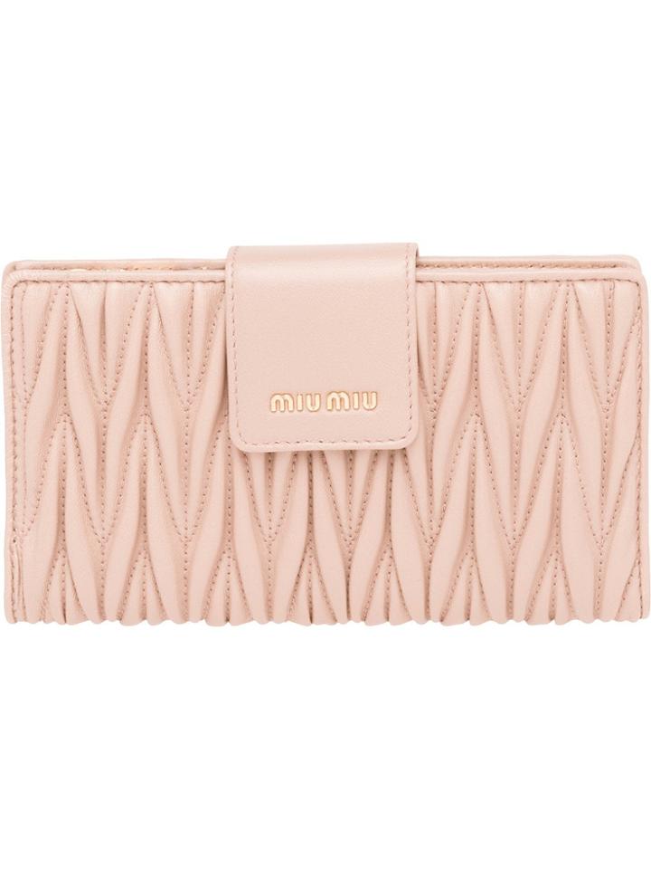 Miu Miu Matelassé Wallet - Nude & Neutrals
