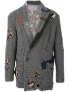 Kolor Distressed Double-breasted Coat - Grey
