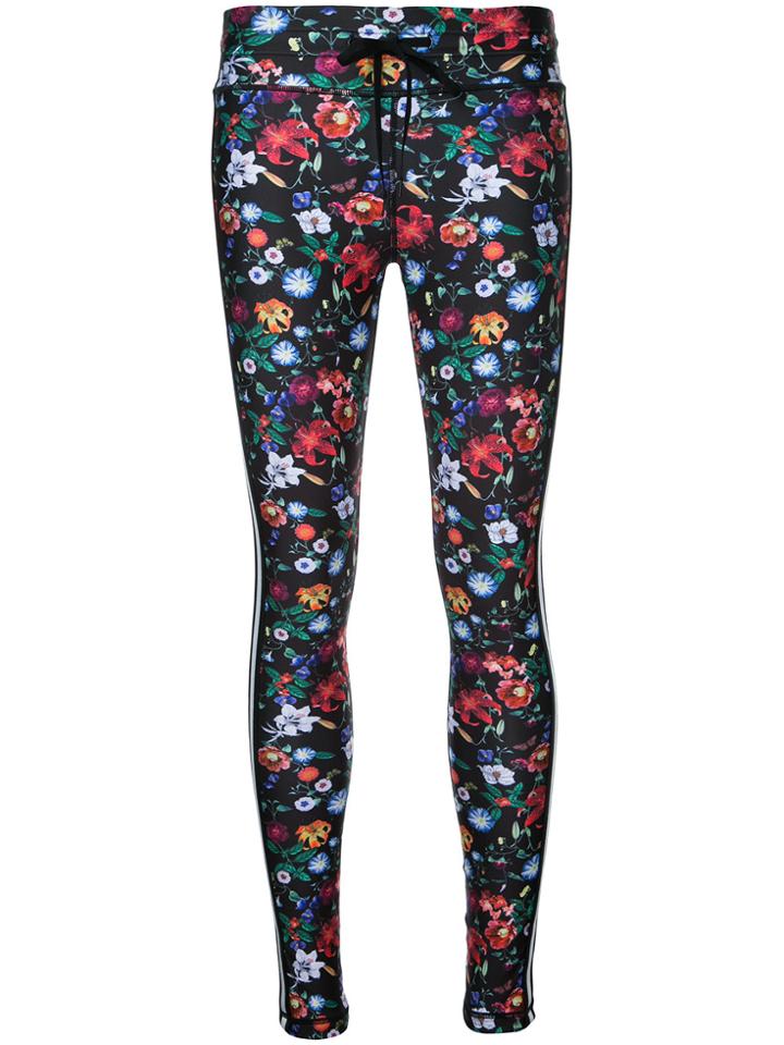 The Upside Floral Print Fitness Leggings - Black