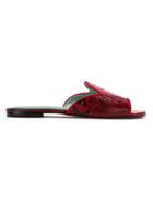 Blue Bird Shoes Python Skin Exotico Mules - Red
