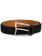 D'amico Curved Buckle Belt, Men's, Size: 85, Black, Calf Leather