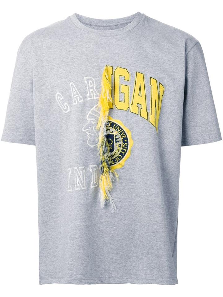 Doublet Contrast Print T-shirt, Men's, Size: Small, Grey, Cotton