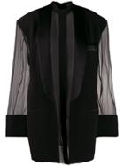 Balmain Layered Tuxedo Lapel Mini Dress - Black