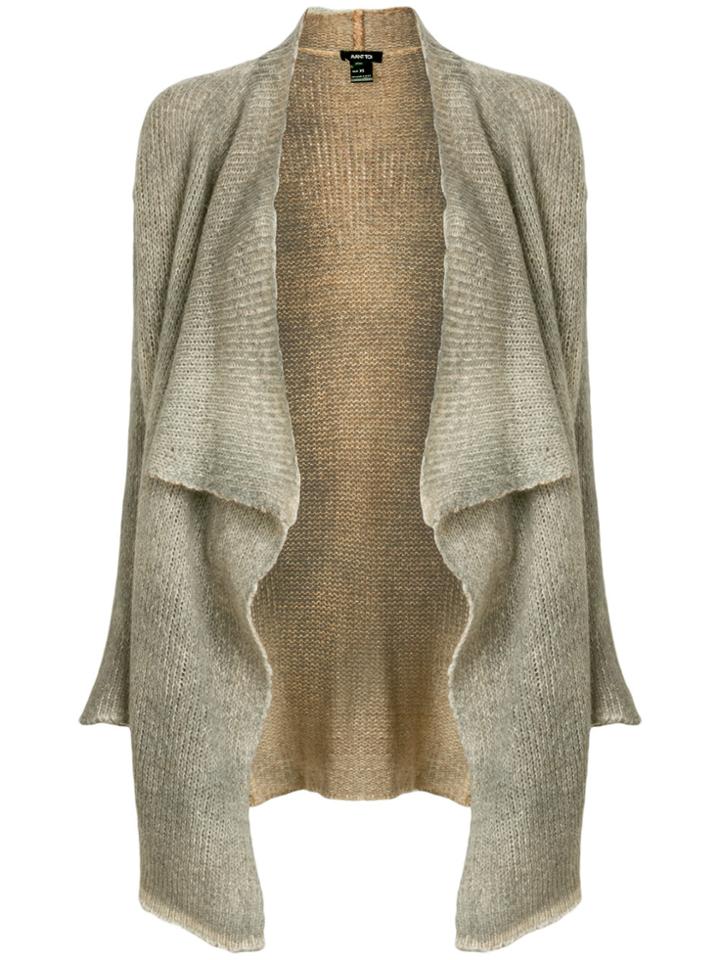 Avant Toi Draped Open Cardigan - Grey