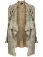 Avant Toi Draped Open Cardigan - Grey