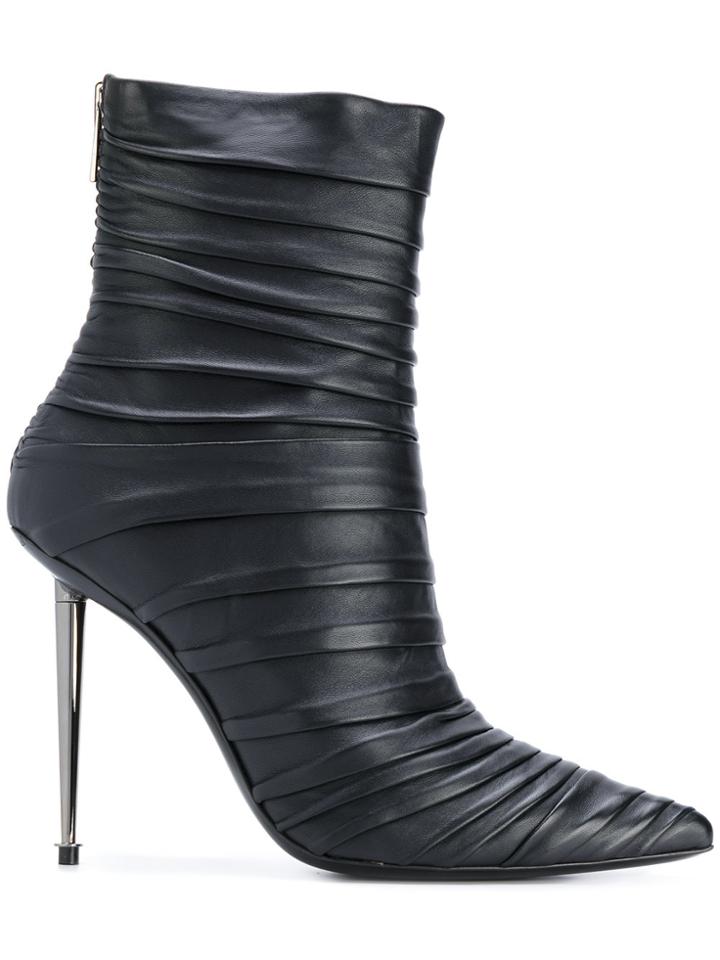 Tom Ford Ruched Stiletto Ankle Boots - Black
