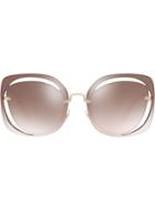 Miu Miu Eyewear Cut Out Scenique Sunglasses - Brown