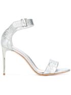 Alexander Mcqueen Embroidered Sandals - Metallic