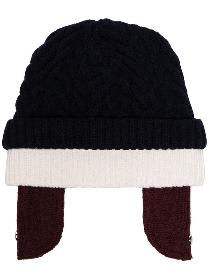Sunnei Layered-effect Beanie Hat - Blue