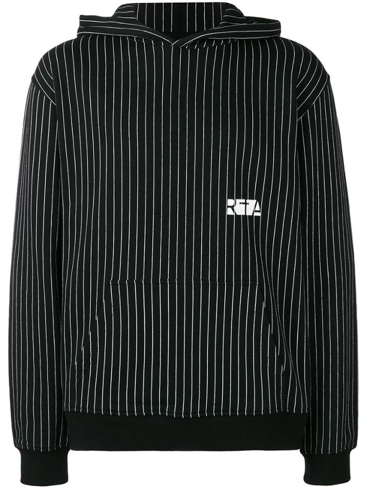 Rta Basic Striped Hoodie - Black