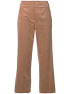 Luisa Cerano Cropped Corduroy Trousers - Nude & Neutrals
