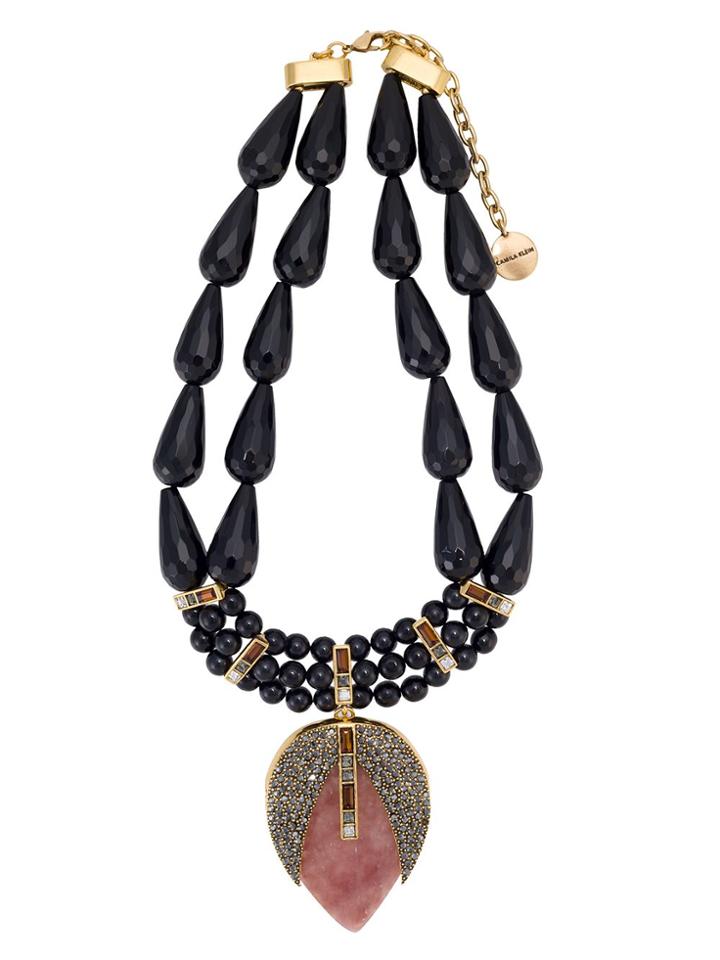 Camila Klein Colar Gota Facetada Strass Ouro Velho The Crown - Black