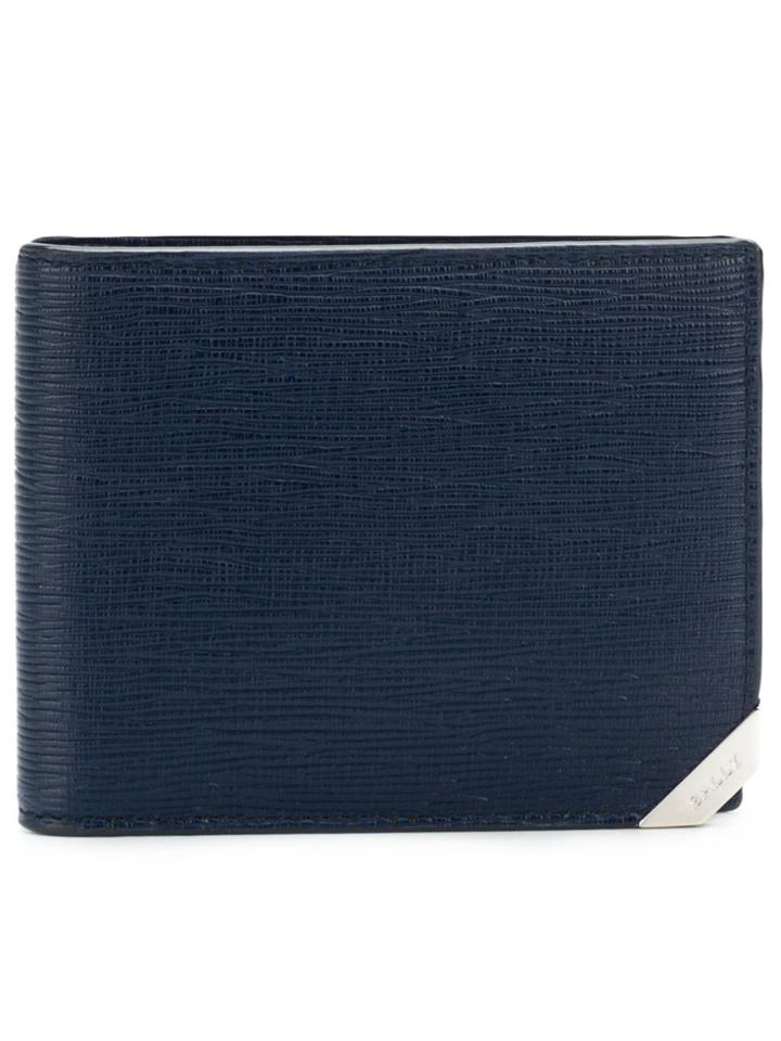 Bally Textured Flip Wallet - Blue