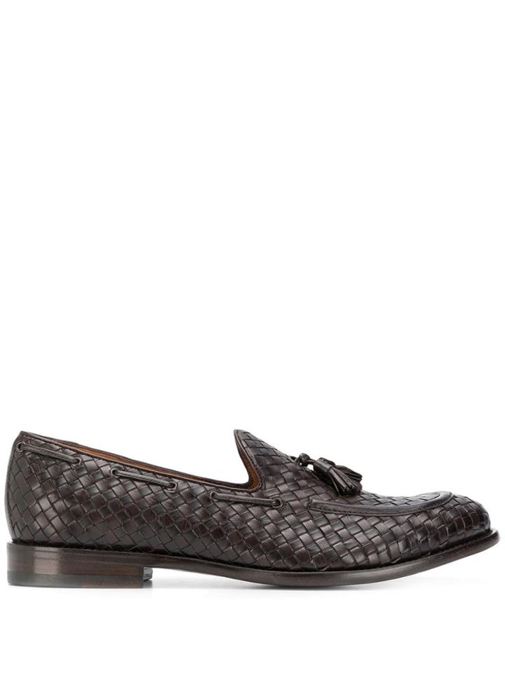Tagliatore Woven Tassel Loafers - Brown