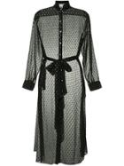 Osman Dotted Mesh Dress - Black