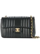 Chanel Vintage Striped Stitch Flap Bag - Black