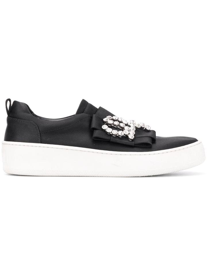 Sergio Rossi Sr Icona Embellished Sneakers - Black