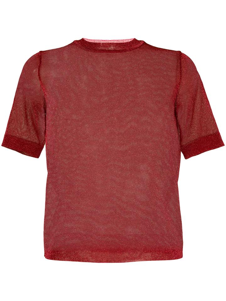 Le Ciel Bleu Short-sleeve Lurex Jumper - Red