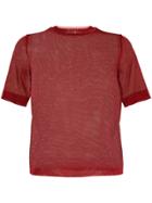 Le Ciel Bleu Short-sleeve Lurex Jumper - Red
