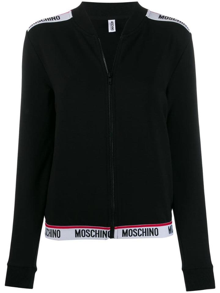 Moschino Logo Trim Track Jacket - Black