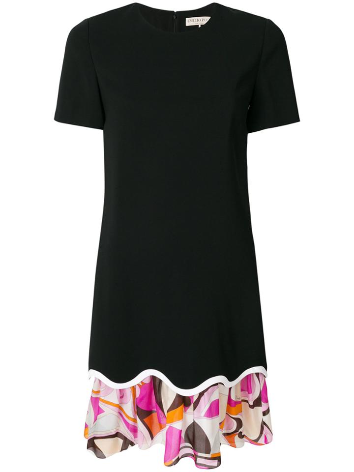 Emilio Pucci Layered Scalloped-hem Dress - Black