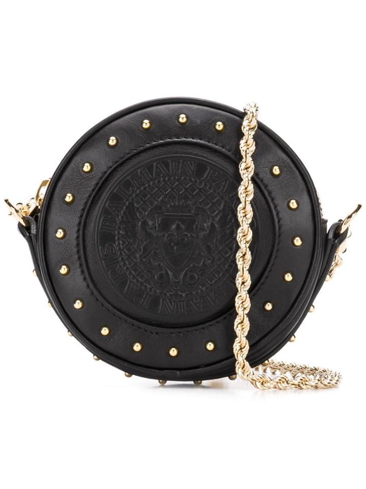 Balmain Disco Logo Shoulder Bag - Black